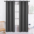 Yakamok Blackout Curtains 38x72 inch Charcoal Grey Thermal Drapes-Bedroom