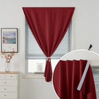 Self Adhesive Curtains, Stick Curtain Blackout Shades Window Cover Curtains for Living Room No Drilling, 35" W X 59" L, Burgundy, 1 Panel