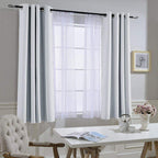 NICETOWN Greyish White Room Darkening Curtains - Window Treatment Thermal Insulated Grommet Panels/Drapes for Bedroom (2 Panels, 52 by 54)