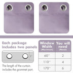 MIULEE Blackout Curtains for Bedroom Living Room Thermal Insulated Room Darkening Grommet Top Solid Light Blocking Drapery Set of 2 Window Panels 52 x 72 Inches Lilac