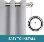 BGment Short Curtains for Small Window 45 Inch Long - Light Grey 2 Panels