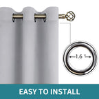 BGment Room Darkening Curtains 72 Inches Long - Grommet Thermal Insulated Drapes Window Treatment Curtains for Bedroom, 2 Panels, 42 x 72 Inch, Light Grey