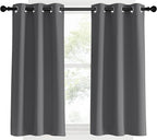 NICETOWN Blackout Curtains & Drapes for Bedroom, Grey, W34 x L40, Set of 2, Triple Weave Grommet Top Thermal Insulated Light Blocking Panels for Bathroom/Living Room