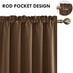 DWCN Wide Blackout Curtains for Bedroom Living Room 60 x 84 Inch Long Brown
