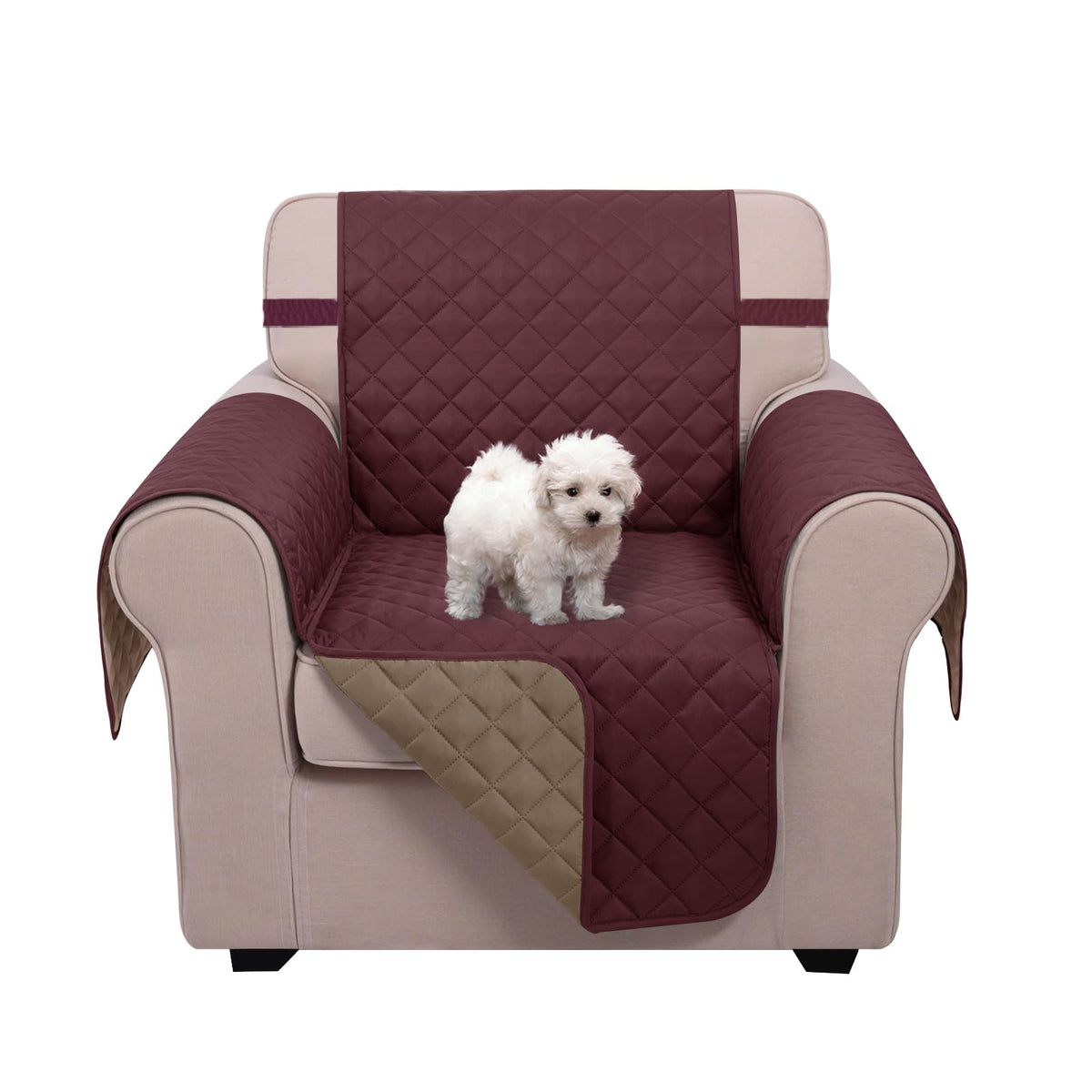 U-NICE HOME Reversible Oversized 28''Chair Covers, Huntergreen/Sage