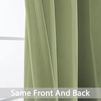 Yakamok Light Blocking Blackout Curtains Thermal Insulated Room Darkening Drapes for Bedroom,Solid Grommet Top Window Drapes, 38x90 Inch, Sage Green, One Pair