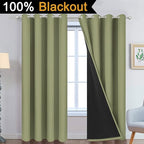 Yakamok Sage Blackout Curtains 90 Inches Long for Bedroom 52" Wide 2 Panel