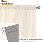 Aiyufeng Cream Sheer Curtains 45 Inch Length 2 Panels Set for Living Room, Light Filtering Green Window Sheers Drapes for Bedroom, Each 42" W x 45" L