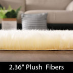 Latepis Yellow Rug for Bedroom 3x5 Area Bedside Rug Faux Sheepskin Fur Rugs for Living Room Décor Boho Rugs, Rectangle