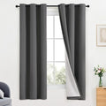Yakamok 100% Blackout Curtains 38x63 inch Length Charcoal Grey-Bedroom