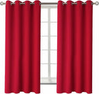 BGment Room Darkening Curtains 63 Inches Long - Grommet Thermal Insulated Drapes Window Treatment Curtains for Bedroom, 2 Panels, 52 x 63 Inch, Red