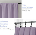 Simplebrand Ava Lilac Blackout Curtains for Bedroom 96 Inches Long 2 Panels, Solid Thermal Insulated, Energy Saving Nursery Window Treatment Curtains Blackout Drapes, W40 x L96 Inch, Lilac