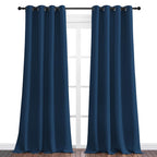NICETOWN Moroccan Blue Blackout Curtains 102" Long for Office, 55" Wide, 2 Pieces, Dining Room, Guest Room, Sound Reducing Heat and Cold Block Curtain Panels for Modern Room Decorative