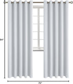 BGment Room Darkening Curtains 84 Inches Long - Grommet Thermal Insulated Drapes Window Treatment Curtains for Bedroom, 2 Panels, 70 x 84 Inch, Greyish White