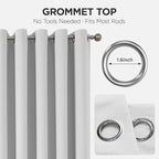 Joydeco Blackout Door Curtain for Doorway Privacy 80 Inches Long, Grommet Closet Curtain for Open Closet, Room Divider for Bedroom Living Room (Greyish White, 32Wx80L, 1 Panel)