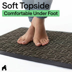 GORILLA GRIP 100% Waterproof All-Season WeatherMAX Doormat 35x23, US Designed Natural Rubber, Stain and Fade Resistant, Low Profile Indoor Outdoor Door Mats, Easy Clean Patio Mat, Slate Geometric