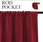 NICETOWN Christmas Burgundy Blackout Curtains and Drapes - Thermal Insulated Solid Rod Pocket Blackout Draperies/Panels for Gift (1 Pair, 42 by 63 inches, Burgundy Red)