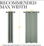 NICETOWN Window Curtain Panels, Thermal Insulated Solid Grommet Blackout Draperies/Drapes for Basement (Greyish Green, 1 Pair, 34 by 84-inch)