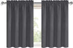DWCN Short Blackout Curtains 36 inches Length 2 Panels Set, Half Window Rod Pocket Privacy Curtain Tiers for Kitchen, Room Darkening Curtains for Bathroom Shades (W52 x L36 Inch, Dark Grey)