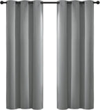 Yakamok Dove Grey Room Darking for Livingroom Dining Room Darkening Thermal Insulated Bay Window Hotel Modern Elegant Black Out Sunblock Curtins/Bedroom, 42 x 72 Inches, 2 Panel Sets