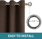 BGment Blackout Curtains for Bedroom - Grommet Thermal Insulated Room Darkening Curtains for Living Room, Set of 2 Panels (52 x 72 Inch, Brown)
