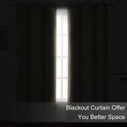 LEMOMO Blackout Curtains 66 x 95 inch/Beige Curtains Set of 2 Panels/Thermal Insulated Room Darkening Bedroom Curtains