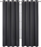 LEMOMO Blackout Curtains 52 x 108 inch/Dark Grey Curtains Set of 2 Panels/Thermal Insulated Room Darkening Bedroom Curtains