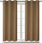 BGment Blackout Curtains for Living Room - Grommet Thermal Insulated Room Darkening Curtains for Bedroom, 2 Panels of 38 x 45 Inch, Taupe