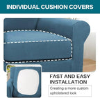 Turquoize 2 Piece Chair Covers Chair Slipcovers for Living Room Armchair Couch Cover Chair Sofa Cover with Individual Cushion Covers Furniture Cover for Chairs Feature Thick Fabric (Chair, Dusty Blue)