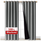 NICETOWN Full Shade Curtain Panels, Pair of Energy Smart & Noise Blocking Out Blackout Drapes for Dining Room Window, Thermal Insulated Guest Room Lined Window Dressing(Silver Grey, 70 x 84 inch)