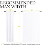 NICETOWN White Bedroom Curtain Panels - Multi-Function Noise Reducing Performance Window Treatment Thermal Insulated Rod Pocket Room Darkening Drapes for Nursery (2 Panels, 52 by 84)