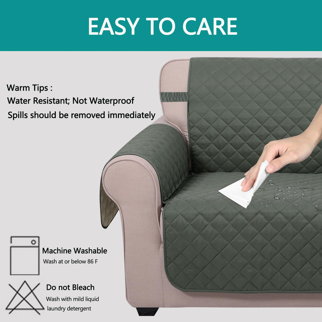 U-NICE HOME Reversible 23''Recliner Small Chair Cover, Grey/Beige