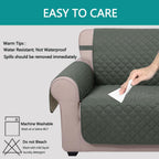 U-NICE HOME Loveseat Sofa Cover for 2 Cushion Couch, Grey/Beige