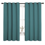 NICETOWN Bedroom Curtain Panels Blackout Draperies, Thermal Insulated Solid Grommet Blackout Curtains/Drapes (Sea Teal, One Pair, 55 by 68-inch)