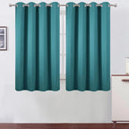 LEMOMO Blackout Curtains 66 x 54 Inch Long Sea Teal Curtains Set of 2 Panels Room Darkening Curtains for Bedroom and Living Room