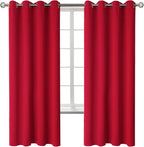 BGment Room Darkening Curtains 72 Inches Long - Grommet Thermal Insulated Drapes Window Treatment Curtains for Bedroom, 2 Panels, 52 x 72 Inch, Red