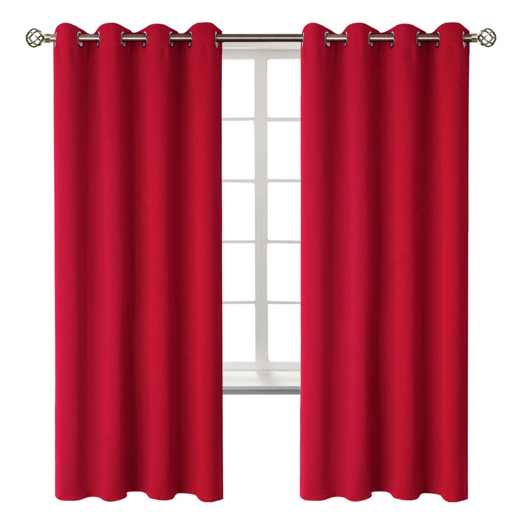 BGment Red Blackout Curtains for Bedroom 72 Inch Long - 2 Panels