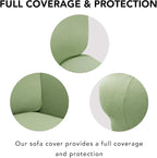 PureFit Stretch Loveseat Covers Fleece Couch Covers for Sofa Sage Green