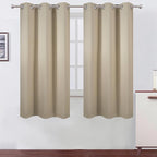 LEMOMO Blackout Curtains 40 x 63 inch/Beige Curtains Set of 2 Panels/Thermal Insulated Room Darkening Bedroom Curtains