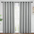 Yakamok Blackout Curtains Room Darkening Thermal Insulated Window Panels,Solid Grommet Top Drapes for Bedroom/Living Room(62Wx96L, Light Grey, 2 Panels)