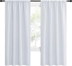 NICETOWN Kitchen Room Darkening Curtains - Window Treatment Thermal Insulated Rod Pocket Room Darkening Curtains/Drapes for Bedroom (2 Panels, 42 by 72, Greyish White)