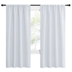 NICETOWN Kitchen Room Darkening Curtains - Window Treatment Thermal Insulated Rod Pocket Room Darkening Curtains/Drapes for Bedroom (2 Panels, 42 by 72, Greyish White)