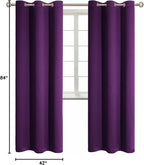 BGment Blackout Curtains - Grommet Thermal Insulated Room Darkening Bedroom and Living Room Curtain, Set of 2 Panels (42 x 84 Inch, Royal Purple)