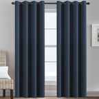 H.VERSAILTEX Ultra Thick and Soft Curtains Blackout for Bedroom Window Treatment Boys Girls Kids Bedroom Curtains Thermal Insulated Grommet Curtain Panels for Living Room - 52'W by 84'L, Navy, 1 Panel