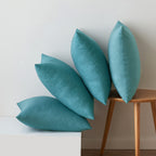 MIULEE Pack of 4 Decorative Outdoor Throw Pillow Covers Linen Waterproof Pillow Covers Summer Farmhouse Cushion Cases for Patio Garden Tent Balcony Couch Sofa 18x18 Inch Turquoise