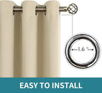 BGment Beige Room Darkening Curtains 84 Inch for Living Room - 2 Panels