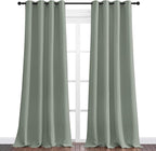 NICETOWN Greyish Green Blackout Curtains 96" Long for Office, Dining Room, Guest Room, Sound Reducing Heat and Cold Block Curtain Panels for Modern Room Decorative (55" Wide, 2 Pieces)