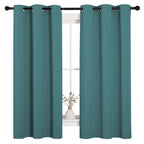 NICETOWN Thermal Insulated Solid Grommet Blackout Curtains/Drapes/Panels for Dining Room (Sea Teal, 1 Pair, 42 by 63-Inch)