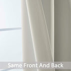 Yakamok Room Darkening Curtains 62x72 inch Length Light Beige-Living Room