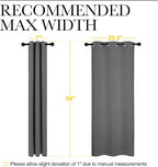 NICETOWN Bedroom Curtains Blackout Drapery Panels, Three Pass Microfiber Thermal Insulated Solid Ring Top Blackout Window Curtains/Drapes (Two Panels, 34 x 54 inches, Gray)